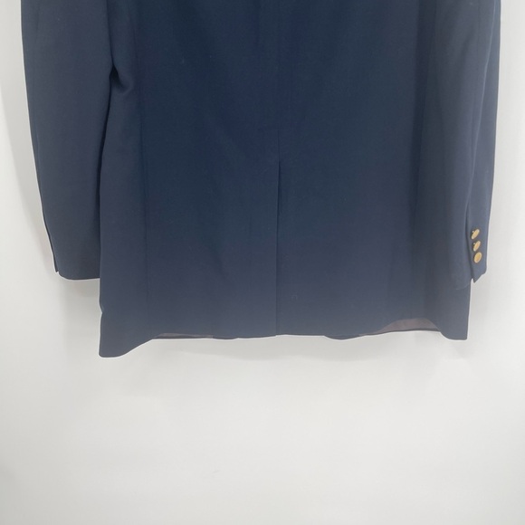 Brooks Brothers 346 Blazer Men Size 43L Navy Blue Worsted Wool Gold Buttons - Picture 10 of 11
